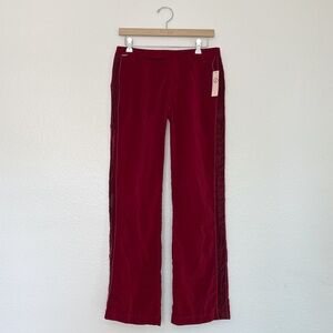 🆕 STUSSY Tuxedo Velvet Wide Leg Pants in Merlot SZ S